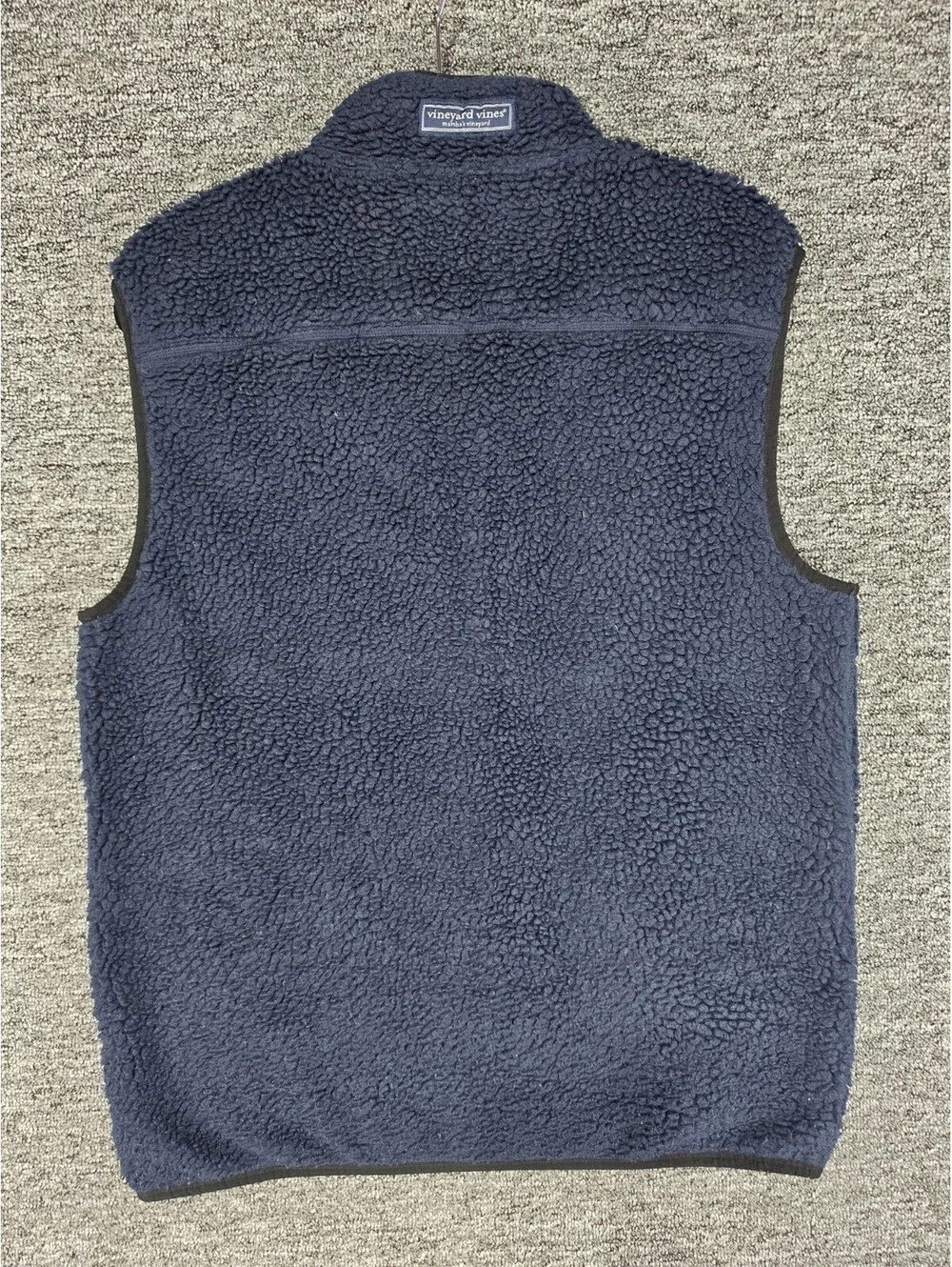 Vineyard Vines SuperShep Men's Vest Blue Full Zip Stand-Up Collar Pockets M